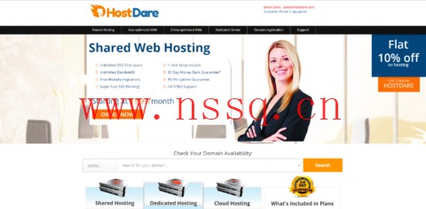 HostDare:洛杉矶VPS六五折,1核/756MB内存/35GB硬盘/600GB流量/50Mbps带宽,$25.99/年起-南山主机测评