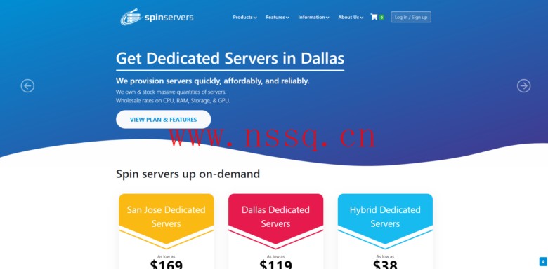 spinservers:圣何塞10Gbps带宽服务器$109/月起,达拉斯10Gbps服务器$89/月起-南山主机测评