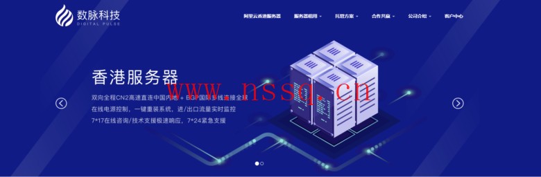 数脉科技:320元/月/E3-1230v2/16GB内存/1TB或240GB SSD硬盘/不限流量/10Mbps带宽/华为香港CN2/阿里云香港CN2-南山主机测评