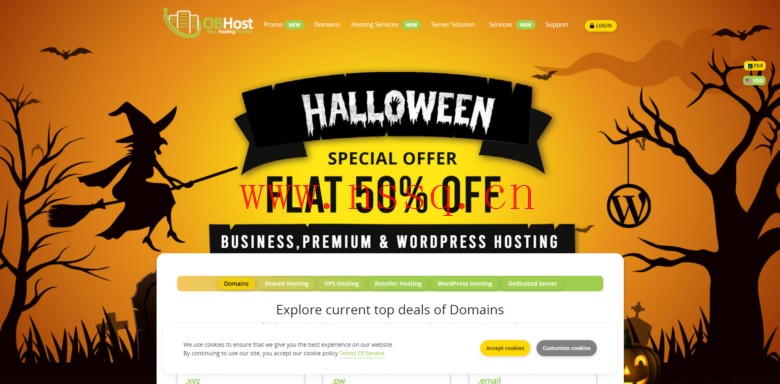 OBHost:万圣节优惠,新加坡vps/美国vps等,大硬盘VPS/游戏服务器/站群VPS七折,最低仅需$3.64/月-南山主机测评