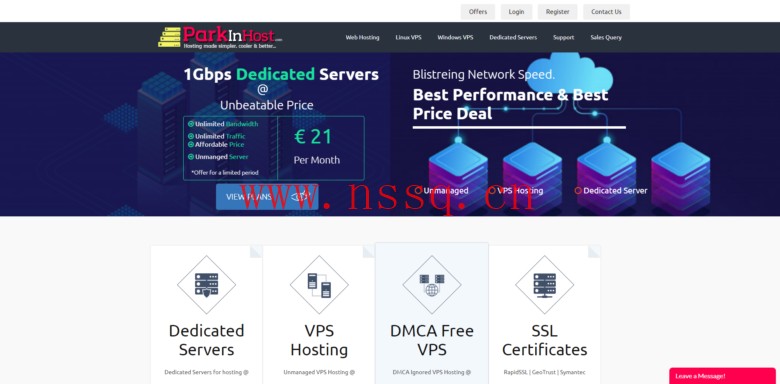 Parkinhost:俄罗斯抗投诉VPS六折促销,KVM架构,无视版权,不限流量,年付33.3美元起-南山主机测评