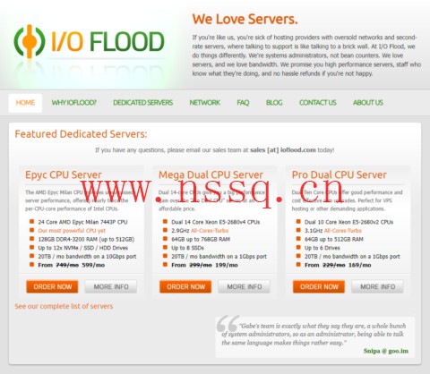 IOFLOOD:美国凤凰城机房独服,E3 1230v2/32GB内存/2x8TB硬盘/20TB流量/1Gbps带宽,$59/月-南山主机测评