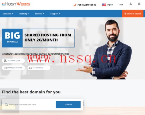 HostWebis:葡萄牙VPS,1核/512MB/10GBSSD/500 GB流量/1Gbps带宽,月付4.8美元起-南山主机测评