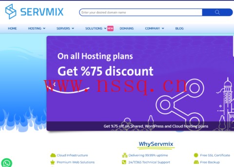 Servmix:德国vps,1核/1G内存,30G SSD/1TB月流量/1Gbps带宽,$1.03/首月-南山主机测评