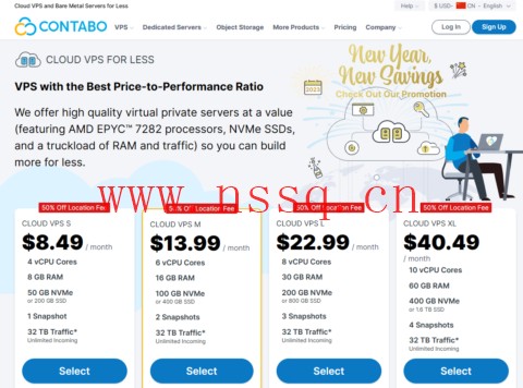 contabo:上线日本AMD EPYC VPS,限时免安装费,4核/8G/400GSSD/32T流量,200Mbps-1Gbps带宽,$8.49/月起-南山主机测评