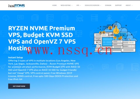 Hosteons:美国OpenVZ 7 VPS,1核/256MB内存/5G硬盘/不限流量/100Mbps带宽,$12/年起-南山主机测评