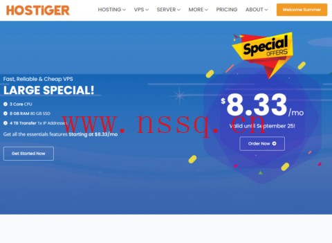 Hostiger:土耳其VPS,3核/8G内存/80G SSD/300M@4TB流量,年付100美元-南山主机测评