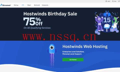#15周年促销#Hostwinds:托管型VPS/虚拟主机,最低2.5折优惠,西雅图直连VPS,$2.75/月起,可选美国/荷兰机房-南山主机测评