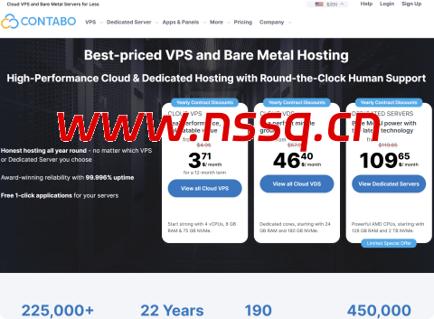 Contabo:2026 年 1 月限时促销,全场VPS/VDS 7.5折,独立服务器年付享8.5折,可选日本/新加坡/印度/澳大利亚/美国/英国/德国机房-南山主机测评