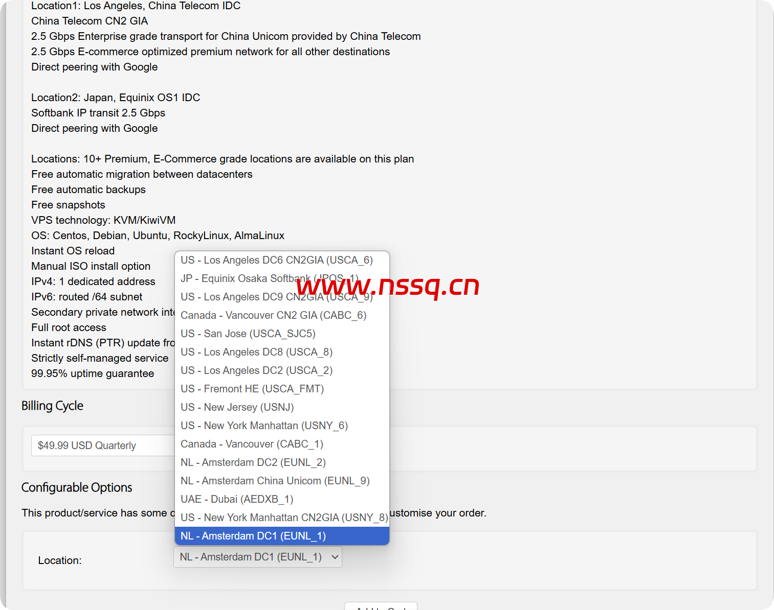 搬瓦工：荷兰EUNL_1机房开放CN2 GIA-E 套餐新购，$49.99/季度，已有套餐无法迁移，更全面的三网优化/专为欧中直连设计-南山主机测评