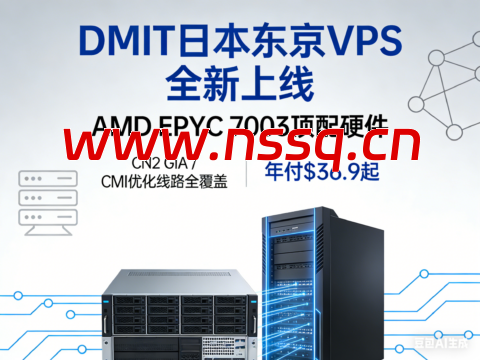 DMIT 日本东京 VPS 全新上线：AMD EPYC 7003 顶配硬件，CN2 GIA / CMI 优化线路全覆盖，年付 $36.9 起-南山主机测评