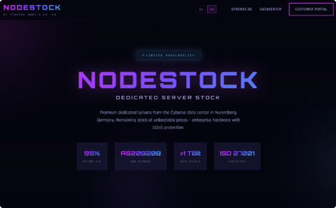 nodestock：德国独立服务器，AMD Ryzen 7 2700X/32GB内存/960GB NVMe硬盘/50TB流量/1Gbsp端口，€59/月-南山主机测评