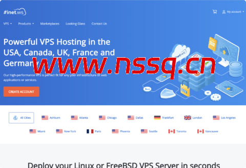 inetWS：全场 VPS 7.5 折特惠，$3 / 月起，美 / 德 / 法 / 英 / 加等 14 大机房可选-南山主机测评