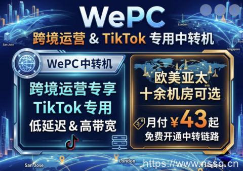 WePC:跨境运营 VPS TikTok 专用中转机 欧美亚太十余机房 月付 43 元起-南山主机测评
