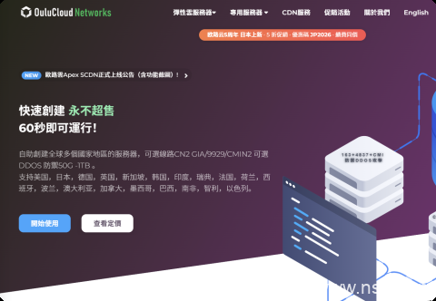 Oulu Cloud 年中钜惠:新加坡云服务器 6 折首发,全球 31+ 机房云服务器 8 折同庆,免费 IPv6 与 AI 大模型-南山主机测评