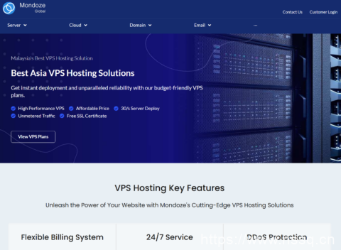 Mondoze:马来西亚原生机房 IP VPS 月付 $8.33 起,2 核 2GB 内存 / 60GB SSD / 不限流量 / KVM 架构-南山主机测评