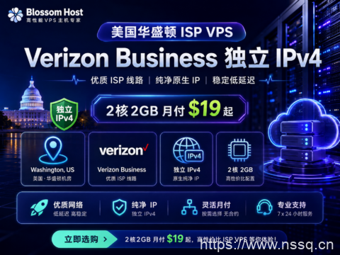 Blossom Host 美国 ISP VPS:Verizon 独立 IPv4 月付 $19 起,纽约 VPS $8/月起-南山主机测评