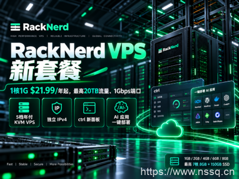 RackNerd VPS 新套餐：1核1G $21.99/年起，最高20TB流量、1Gbps端口-南山主机测评