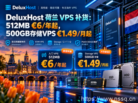 DeluxHost 荷兰 VPS 补货：512MB €6/年起，500GB存储VPS €1.49/月起-南山主机测评