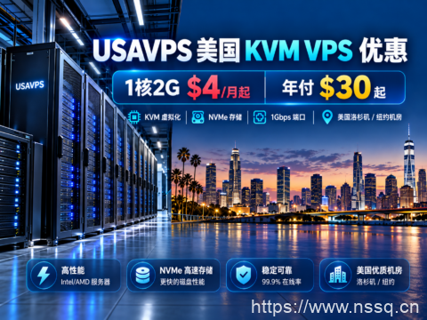 USAVPS 美国 KVM VPS 优惠：1核2G $4/月起，年付$30起，1Gbps端口及NVMe存储-南山主机测评